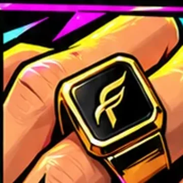 A gold signet ring with a black face and a gold F